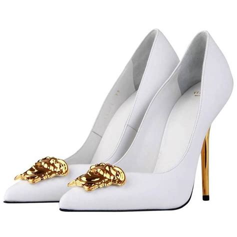 white versace high heels|Versace platform heel boots.